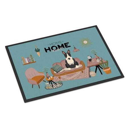 Carolines Treasures 18 x 27 in. Black White Bull Terrier Sweet Home Indoor or Outdoor Mat CK7978MAT